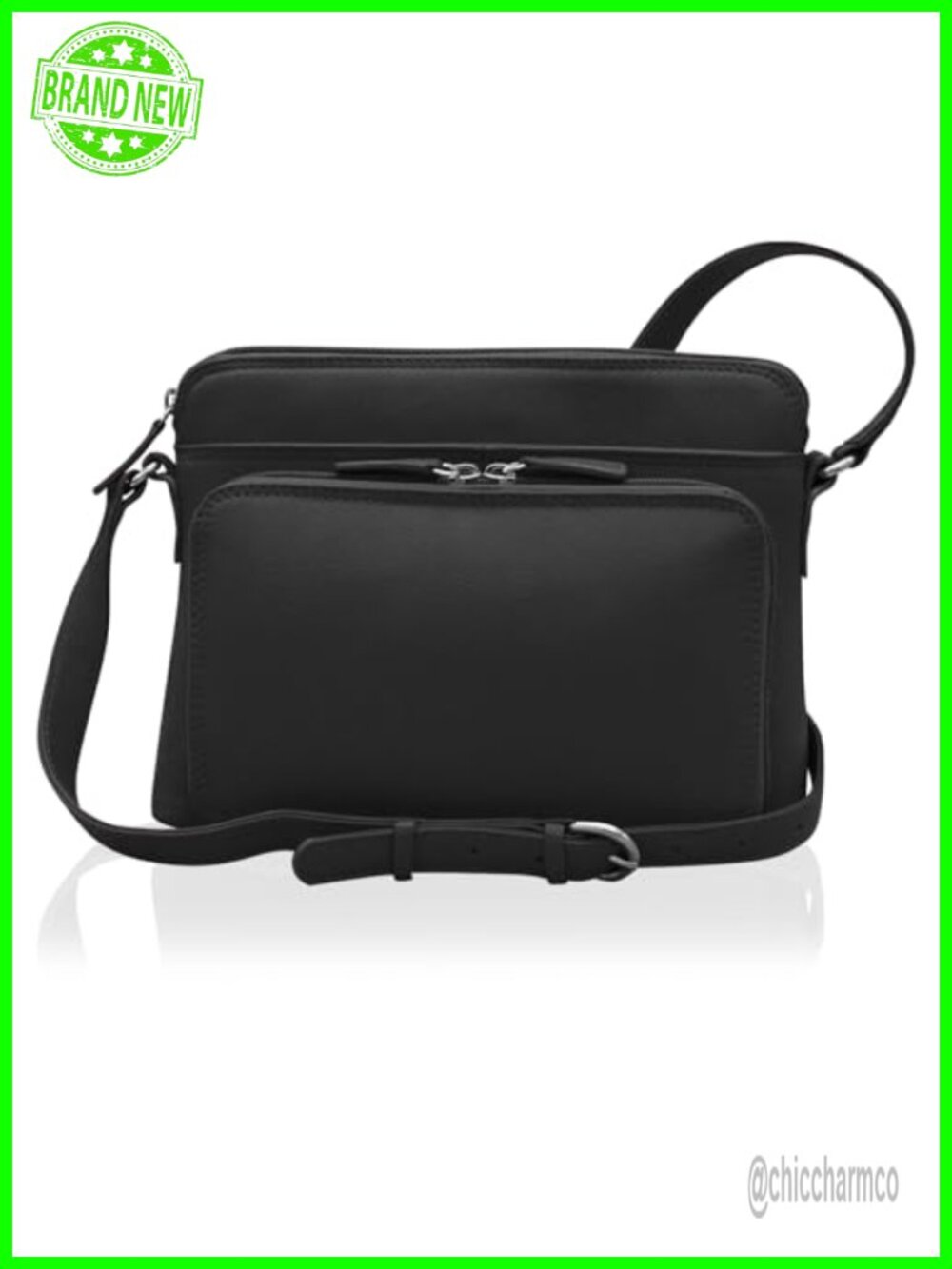 Genuine Leather Crossbody Bag RFID Blocking Shoulder Organizer Adjustable Strap